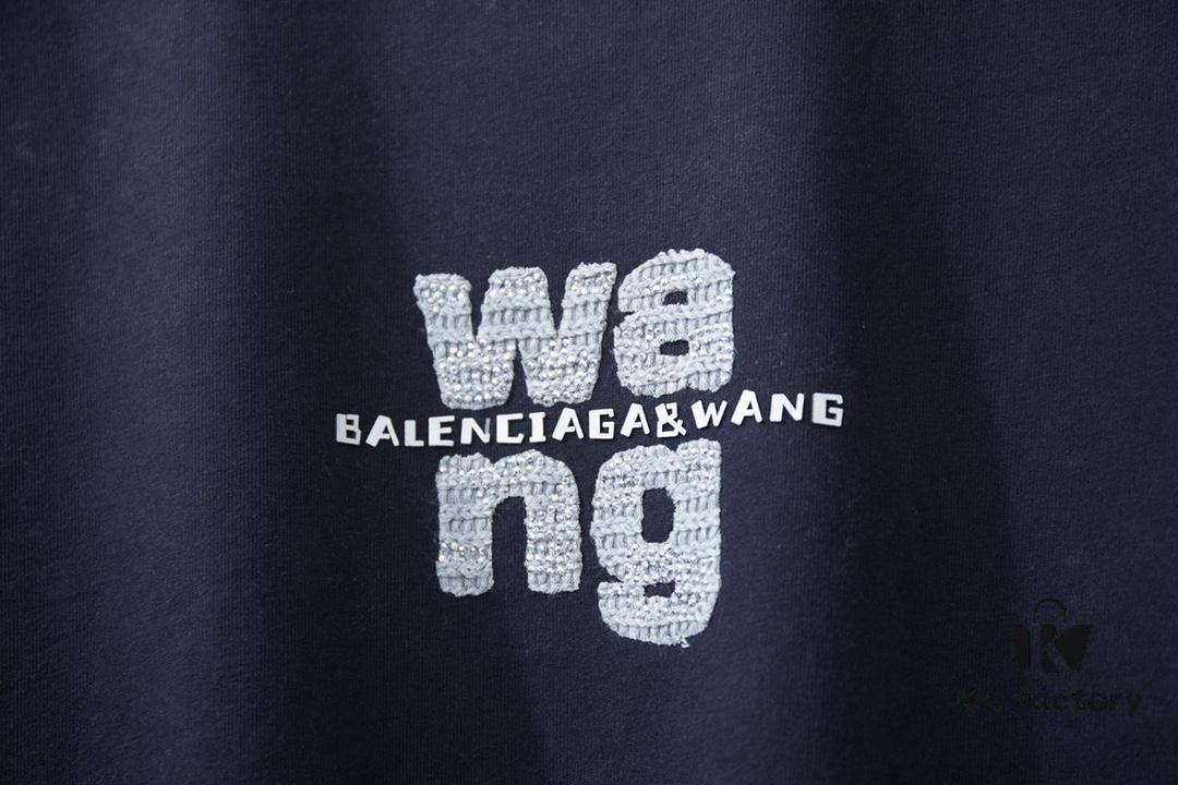 6931a557ccd8ab3d7af99a51 Alexarde*wang 25SS Early Spring New Arrival Embroidered Letter Rhinestone Short Sleeve T-Shirt