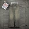 Alexander Wang 2024 New Pocket 3D Letter Distressed Unisex Washed Loose Denim Jeans