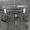 Alexander Wang 2024 New Pocket 3D Letter Distressed Unisex Washed Loose Denim Jeans