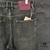 Alexander Wang 2024 New Pocket 3D Letter Distressed Unisex Washed Loose Denim Jeans