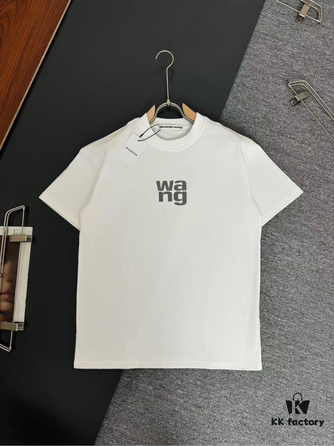 6931a559ccd8ab3d7af99a7d Alexander Wang AW 280g Heavyweight Pure Cotton Oversized T-Shirt with Puff Print Logo Design, Spring and Summer New Round Neck Fashion Short Sleeve Tee
