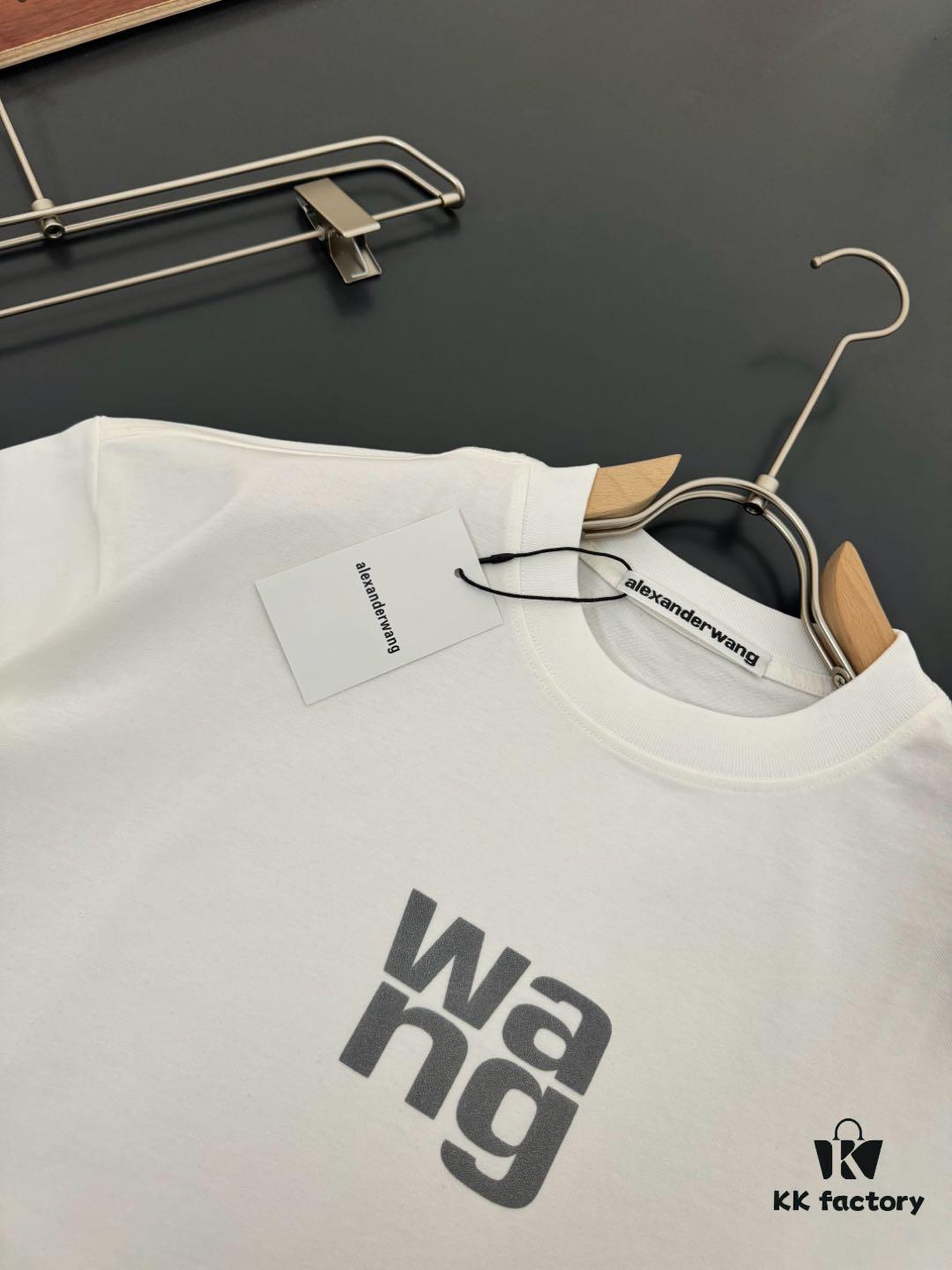 6931a55accd8ab3d7af99a80 Alexander Wang AW 280g Heavyweight Pure Cotton Oversized T-Shirt with Puff Print Logo Design, Spring and Summer New Round Neck Fashion Short Sleeve Tee