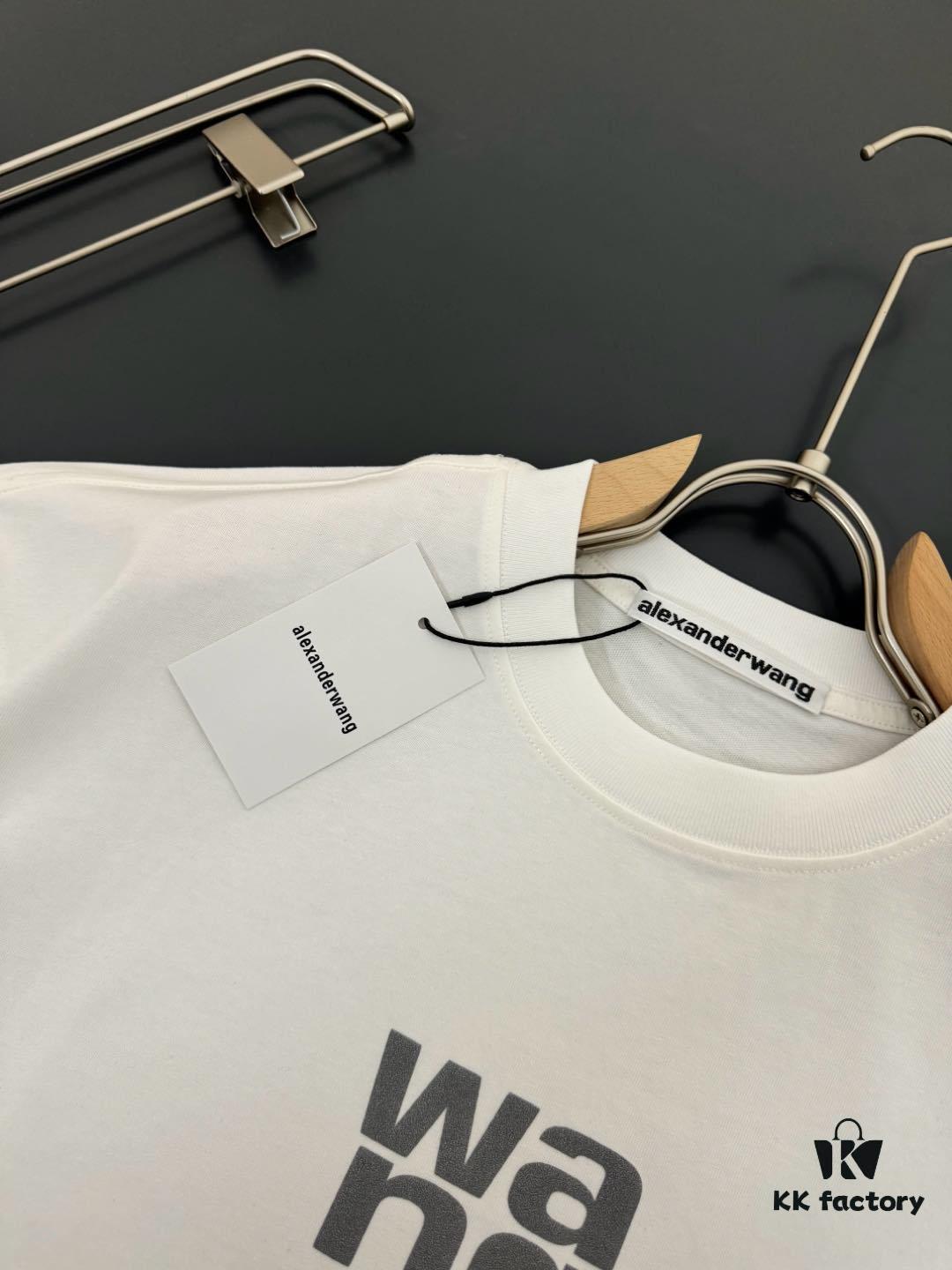 6931a55accd8ab3d7af99a82 Alexander Wang AW 280g Heavyweight Pure Cotton Oversized T-Shirt with Puff Print Logo Design, Spring and Summer New Round Neck Fashion Short Sleeve Tee
