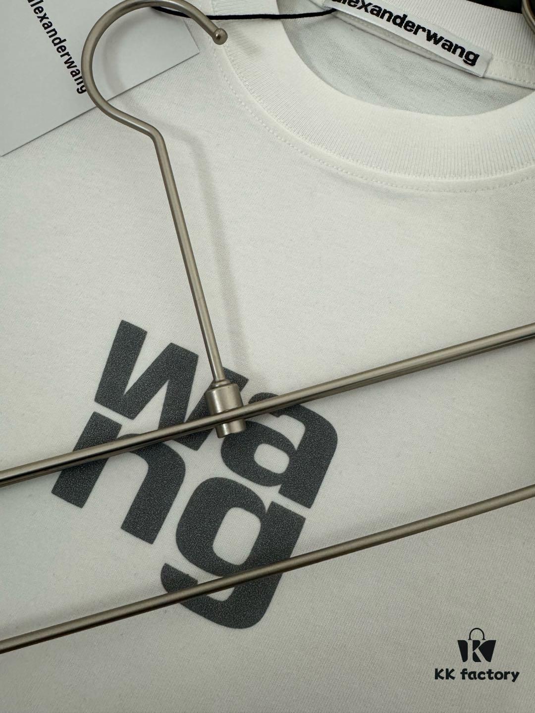 6931a55accd8ab3d7af99a83 Alexander Wang AW 280g Heavyweight Pure Cotton Oversized T-Shirt with Puff Print Logo Design, Spring and Summer New Round Neck Fashion Short Sleeve Tee