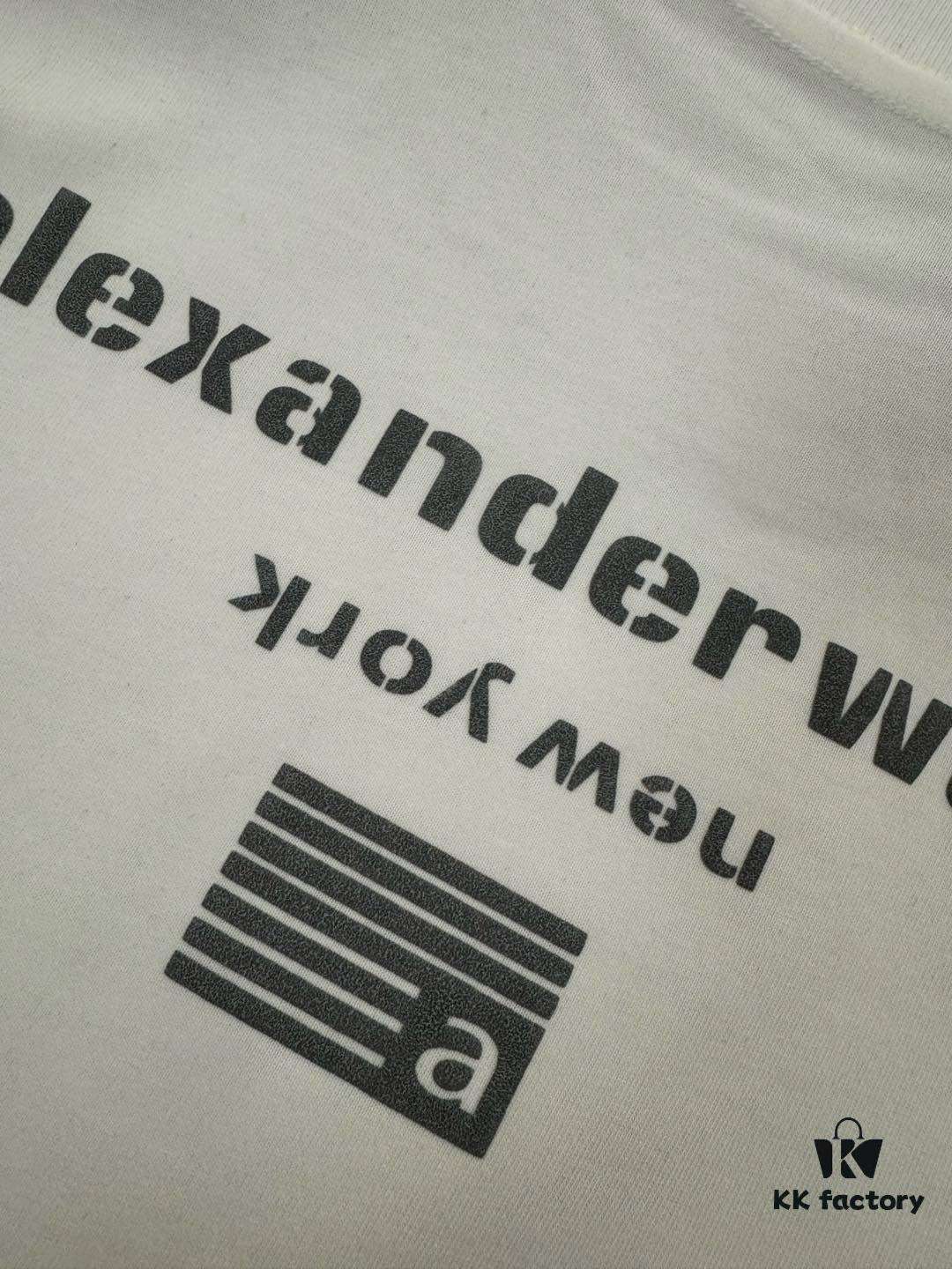 6931a55accd8ab3d7af99a85 Alexander Wang AW 280g Heavyweight Pure Cotton Oversized T-Shirt with Puff Print Logo Design, Spring and Summer New Round Neck Fashion Short Sleeve Tee