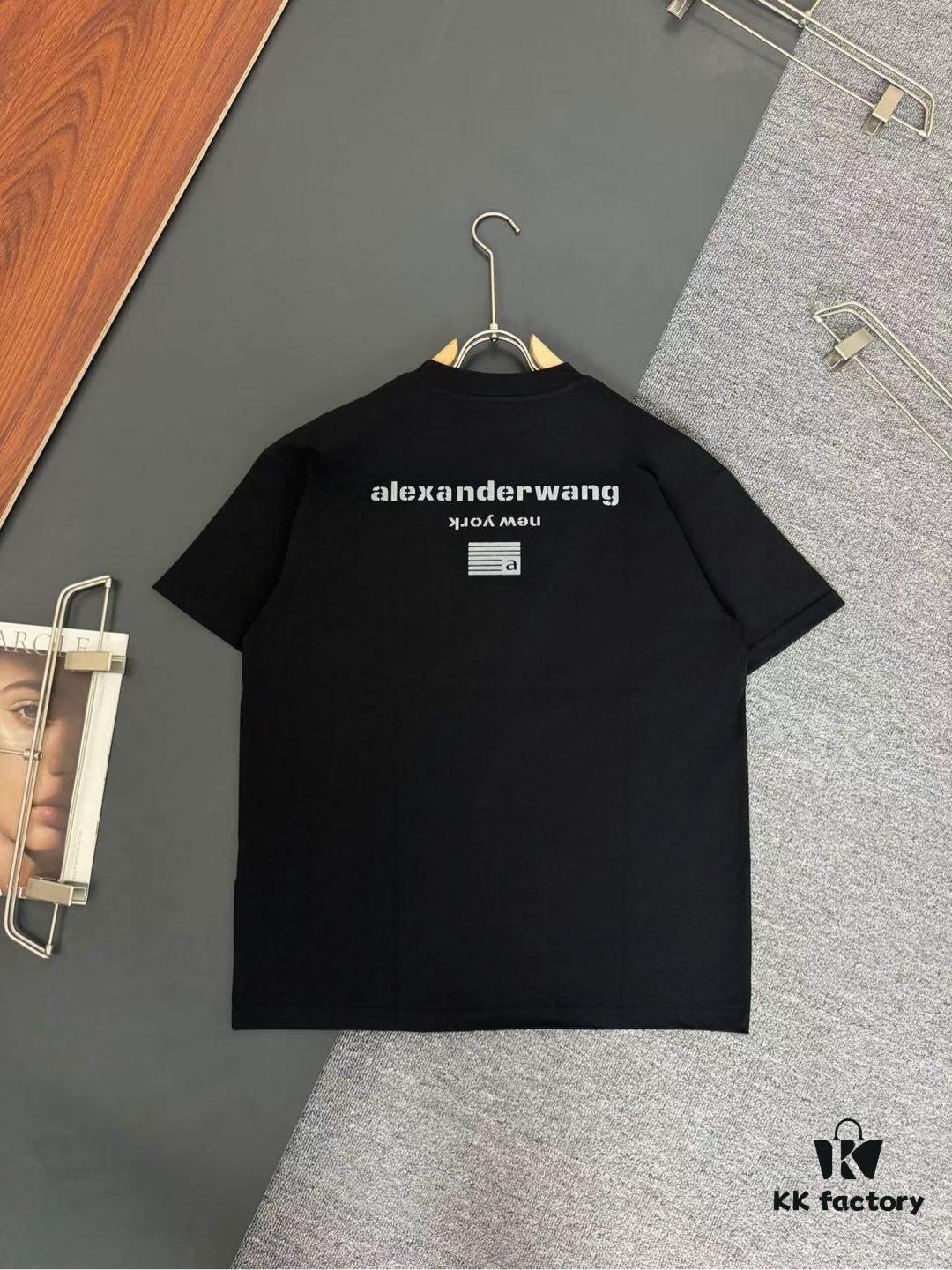 6931a55accd8ab3d7af99a88 Alexander Wang AW 280g Heavyweight Cotton Loose-Fit T-Shirt with Puff Print Logo Design