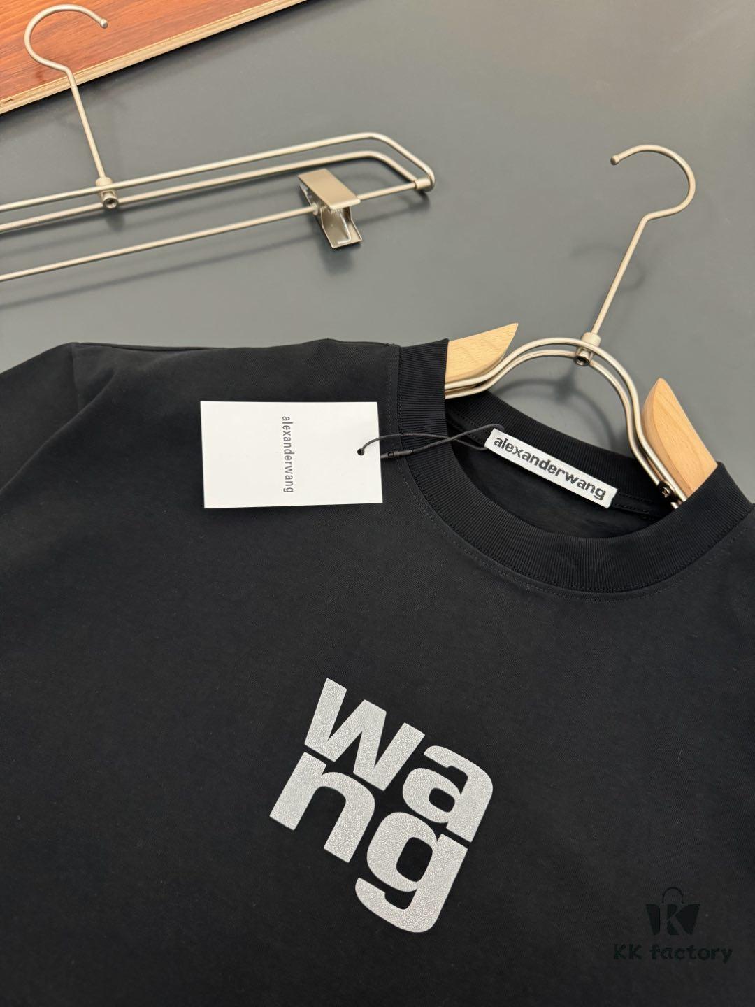 6931a55accd8ab3d7af99a89 Alexander Wang AW 280g Heavyweight Cotton Loose-Fit T-Shirt with Puff Print Logo Design