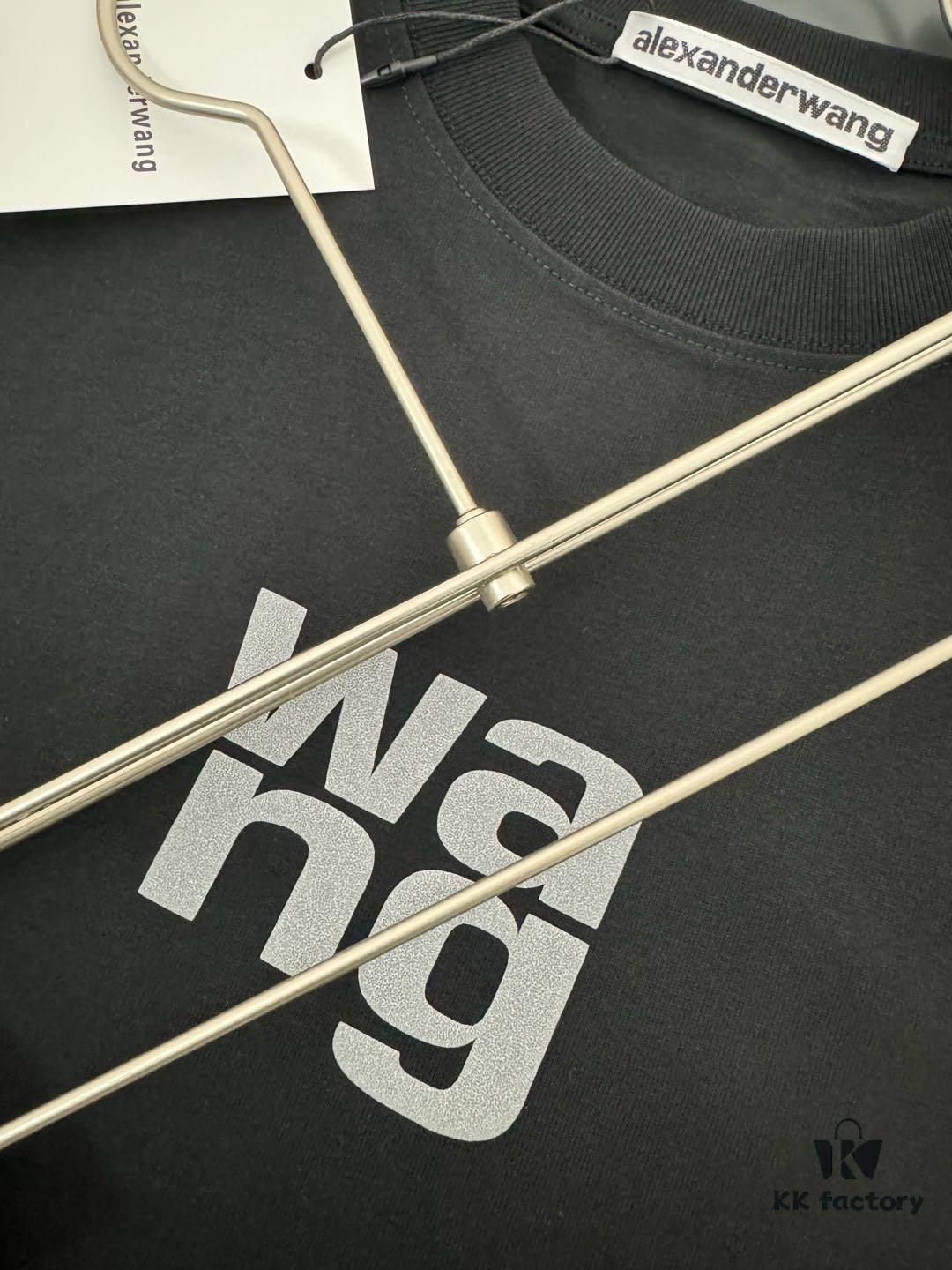6931a55accd8ab3d7af99a8b Alexander Wang AW 280g Heavyweight Cotton Loose-Fit T-Shirt with Puff Print Logo Design
