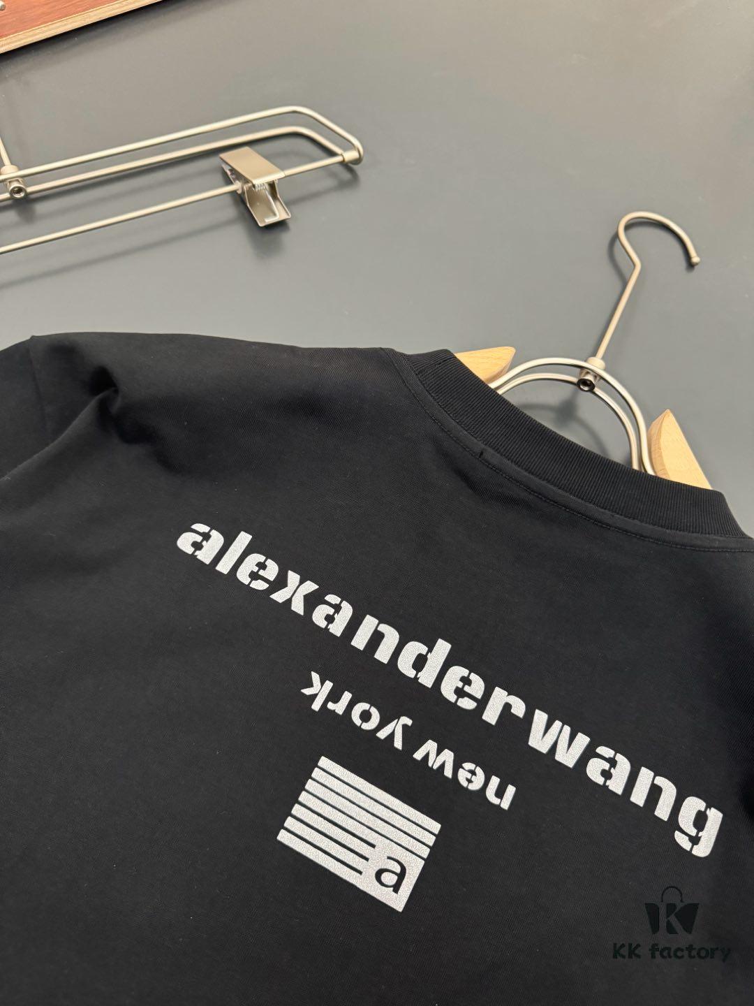 6931a55accd8ab3d7af99a8d Alexander Wang AW 280g Heavyweight Cotton Loose-Fit T-Shirt with Puff Print Logo Design
