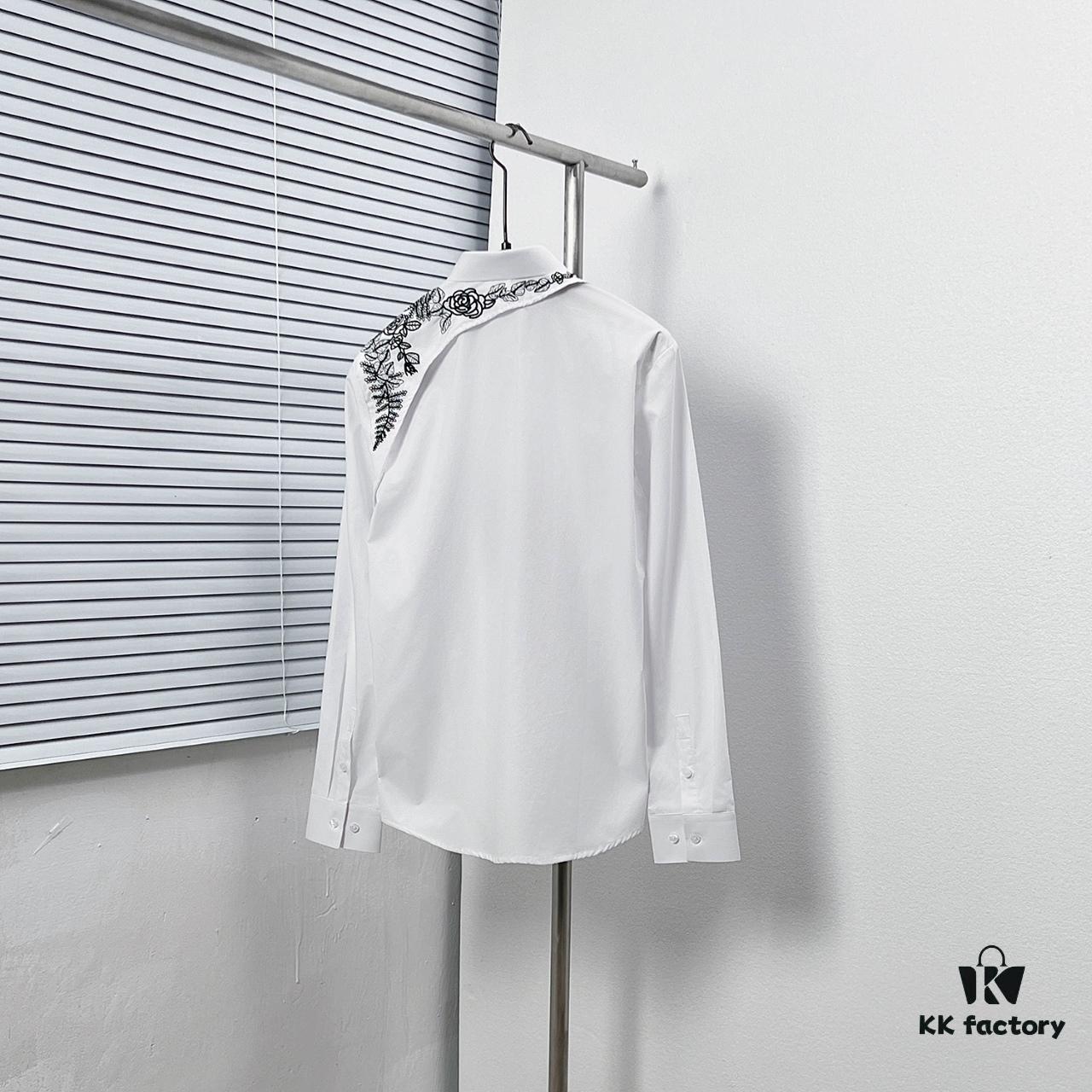 Alexander McQueen / Alexander McQueen Embroidered Shirt with Patterned Shoulder Sash Design