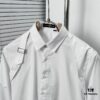 Alexander McQueen Black and White Oversized Shoulder Bow Shirt