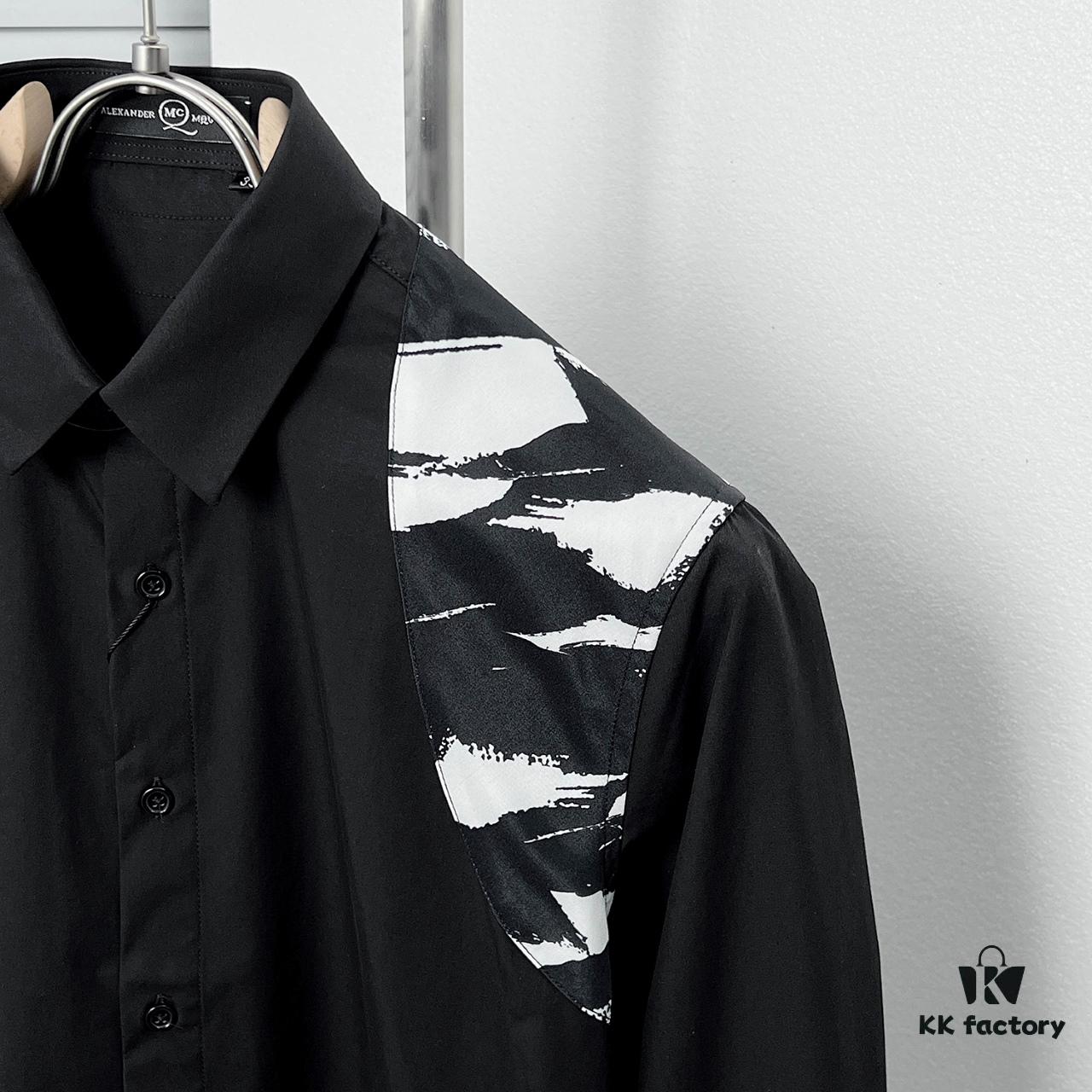 Alexander McQueen Camouflage Color-Block Strap Design Shirt