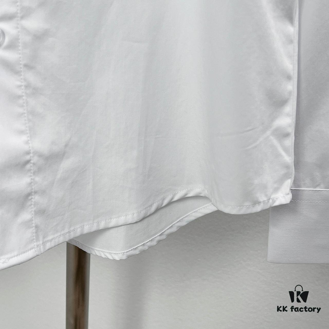 Alexander McQueen Black and White Contrast Color Strap Design Shirt