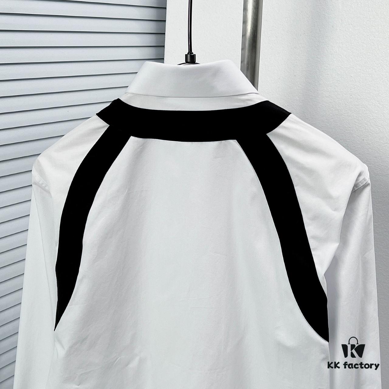 Alexander McQueen Black and White Contrast Color Strap Design Shirt