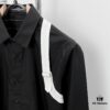 Alexander McQueen Black and White Color-Block Strap Design Shirt