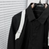 Alexander McQueen Black and White Color-Block Strap Design Shirt