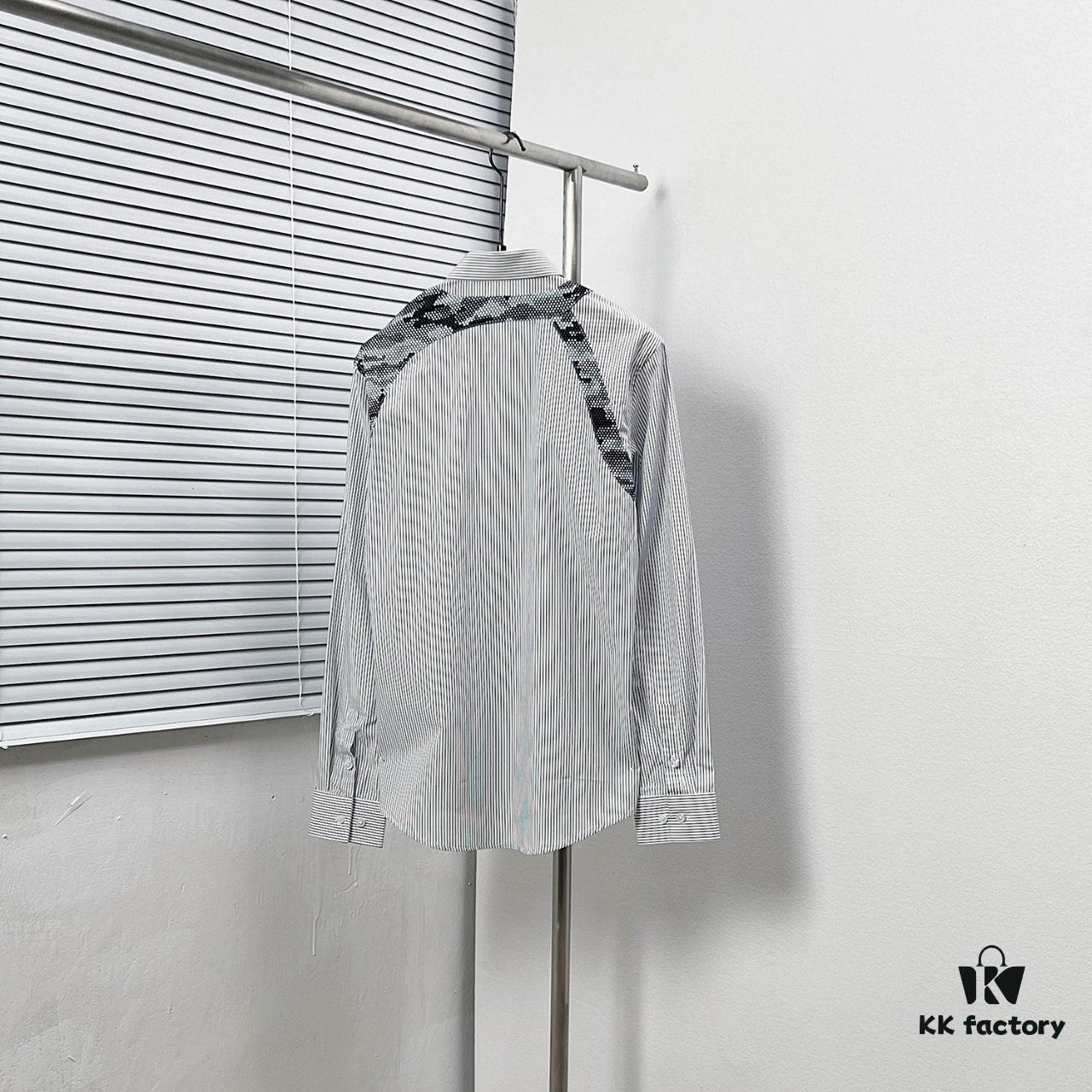 Alexander McQueen Striped Oversized Shirt with Shoulder Draping Detail