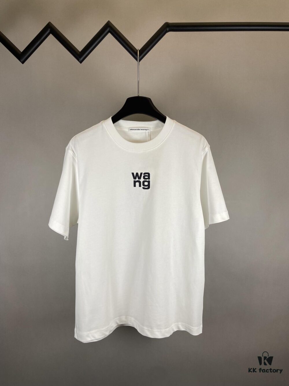 6931a560ccd8ab3d7af99af5 Alexander Wang Super Classic 3D Logo Embossed Foil Print Short Sleeve T-Shirt