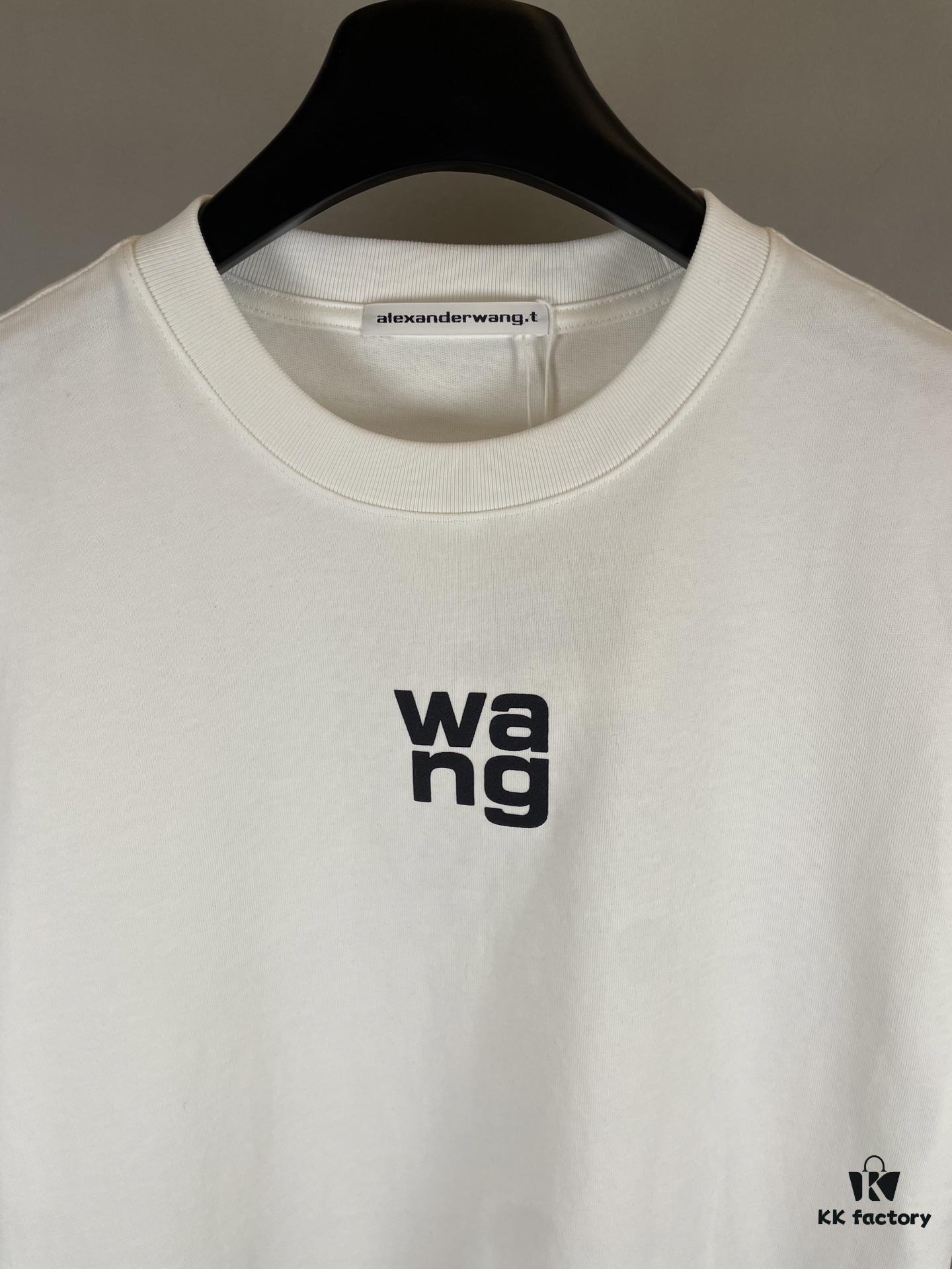 Alexander Wang Super Classic 3D Logo Embossed Foil Print Short Sleeve T-Shirt