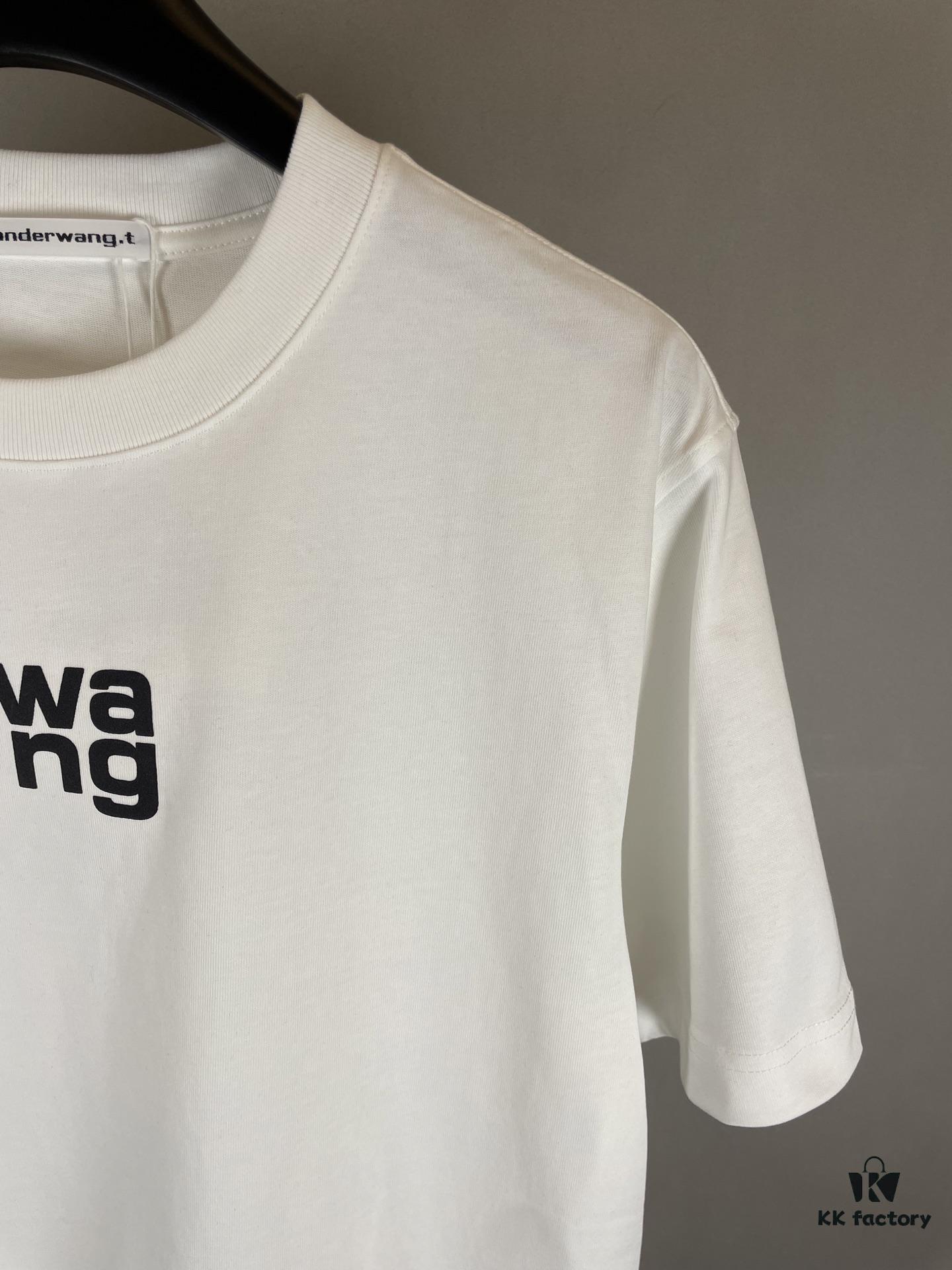 Alexander Wang Super Classic 3D Logo Embossed Foil Print Short Sleeve T-Shirt