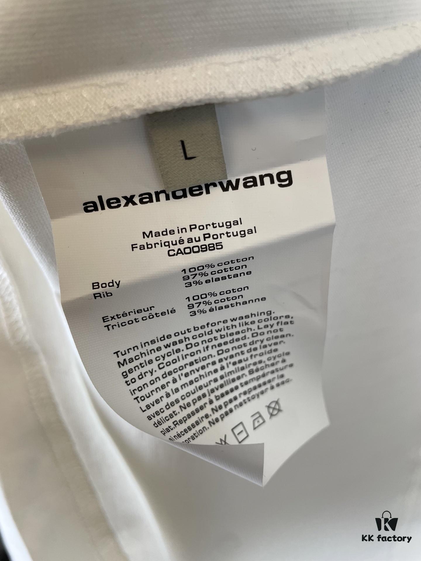Alexander Wang Super Classic 3D Logo Embossed Foil Print Short Sleeve T-Shirt
