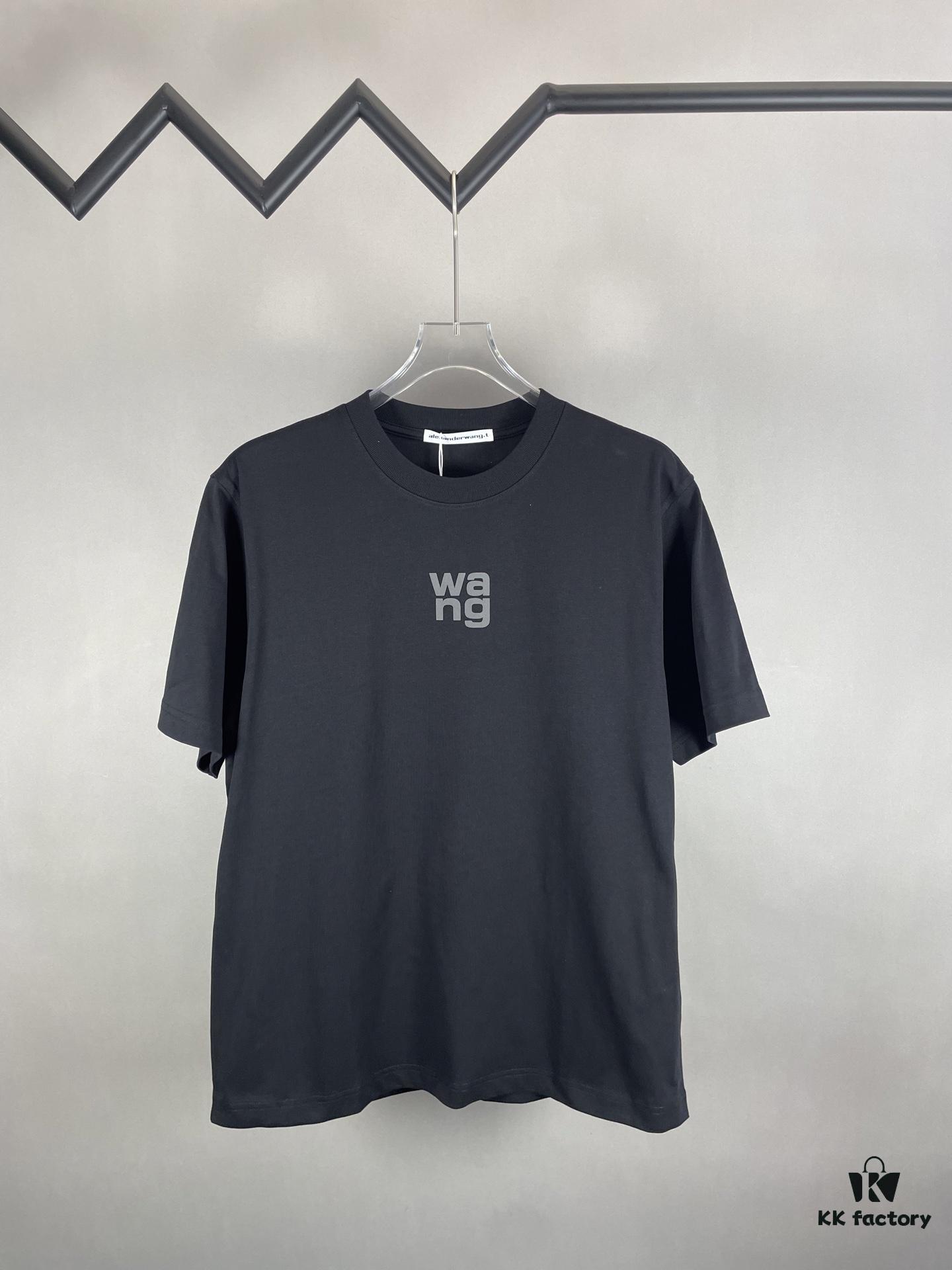 6931a561ccd8ab3d7af99afe Alexander Wang Super Classic 3D Logo Embossed Foil Print Short Sleeve T-Shirt