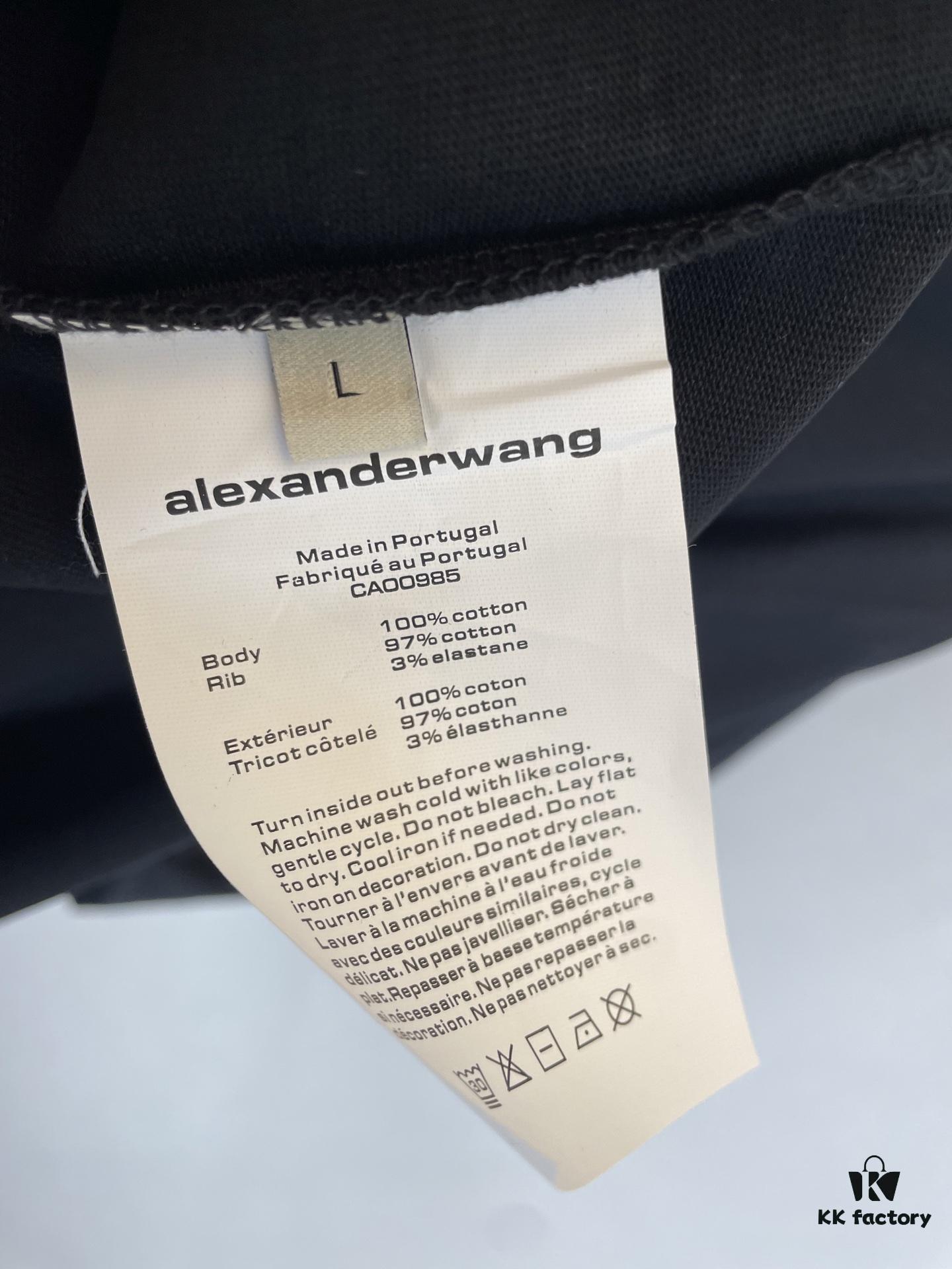 6931a561ccd8ab3d7af99b06 Alexander Wang Super Classic 3D Logo Embossed Foil Print Short Sleeve T-Shirt
