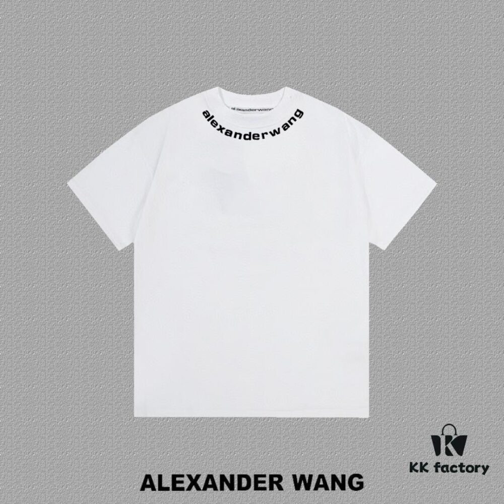 6931a562ccd8ab3d7af99b1e Alexander Wang 2024FW Short Sleeve T-Shirt with Silicone Thick Panel Letter Print, Premium 32s Double Yarn 260g Fabric