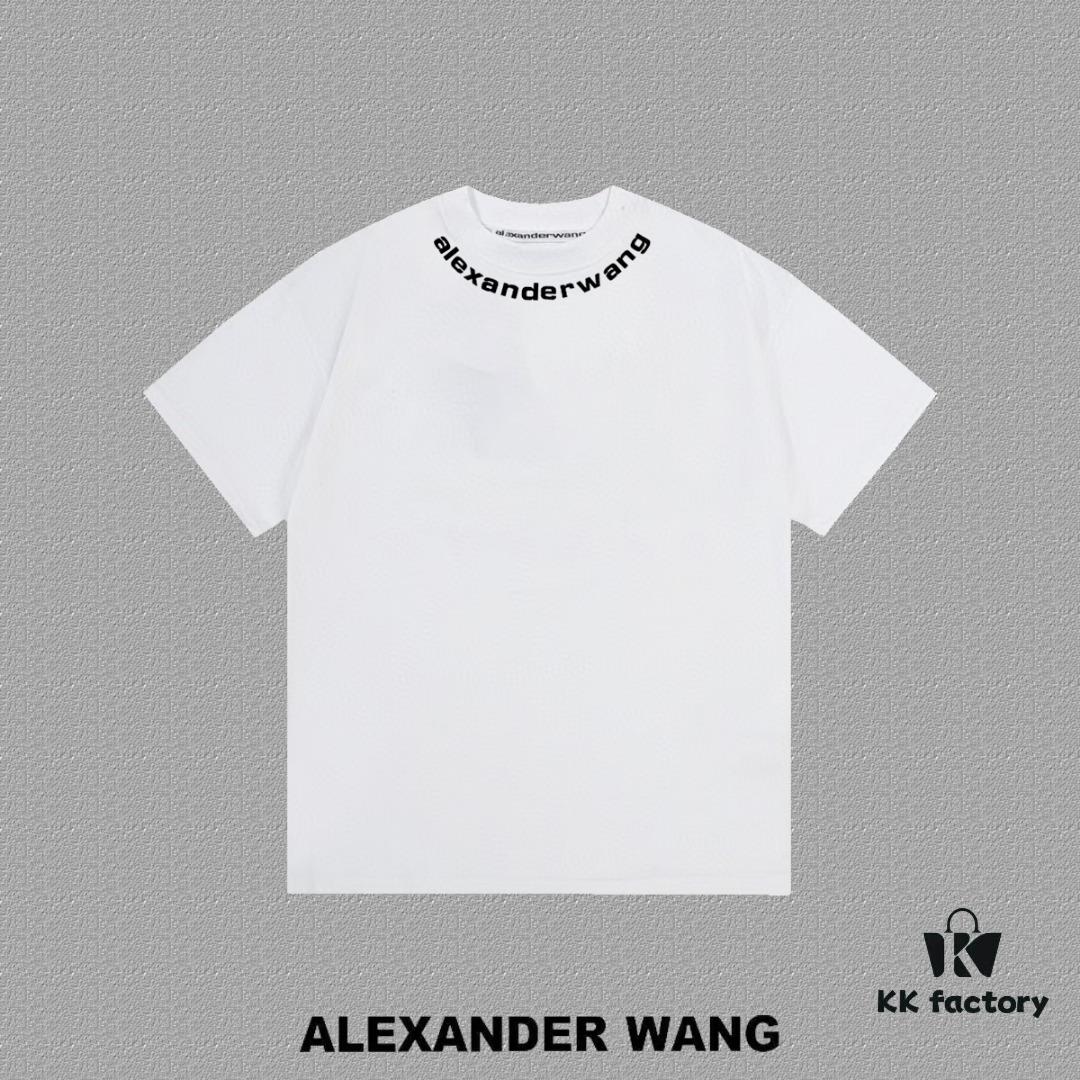 6931a562ccd8ab3d7af99b1e Alexander Wang 2024FW Short Sleeve T-Shirt with Silicone Thick Panel Letter Print, Premium 32s Double Yarn 260g Fabric