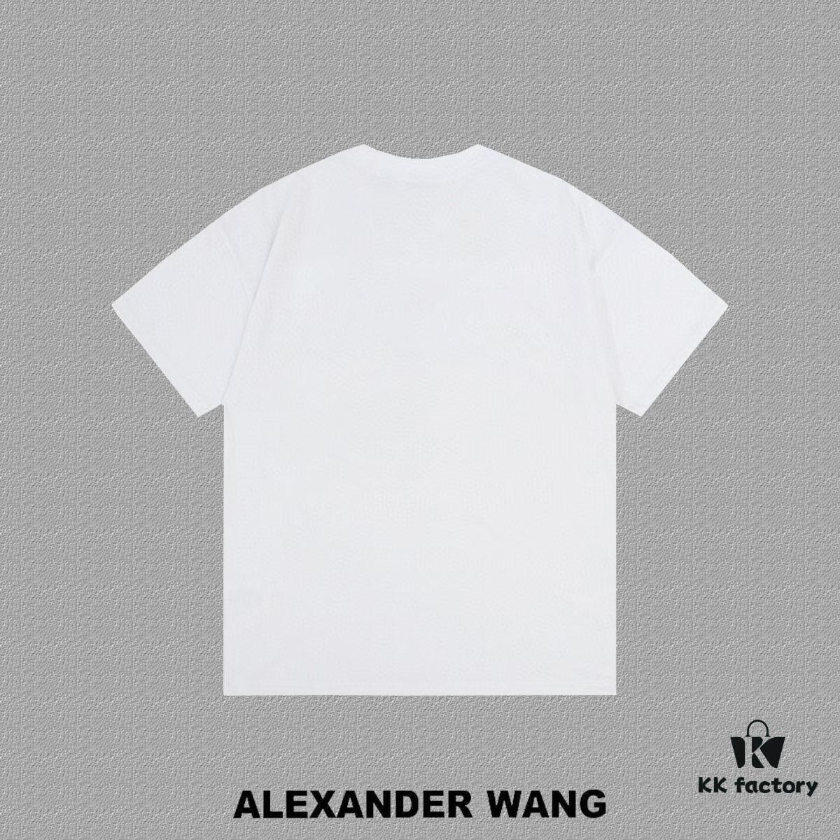 6931a562ccd8ab3d7af99b1f Alexander Wang 2024FW Short Sleeve T-Shirt with Silicone Thick Panel Letter Print, Premium 32s Double Yarn 260g Fabric
