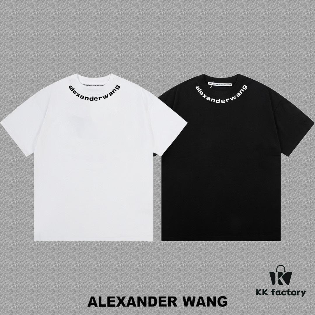 6931a562ccd8ab3d7af99b20 Alexander Wang 2024FW Short Sleeve T-Shirt with Silicone Thick Panel Letter Print, Premium 32s Double Yarn 260g Fabric