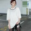 6931a563ccd8ab3d7af99b25 Alexander Wang 2024FW Short Sleeve T-Shirt with Silicone Thick Panel Letter Print, Premium 32s Double Yarn 260g Fabric