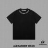 6931a563ccd8ab3d7af99b28 Alexander Wang 2025FW Short Sleeve T-Shirt with Silicone Thick Panel Letter Print, Premium 26s Double Yarn 300g Fabric