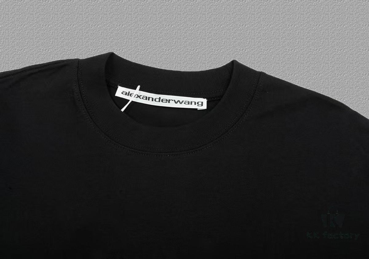 6931a563ccd8ab3d7af99b2d Alexander Wang 2025FW Short Sleeve T-Shirt with Silicone Thick Panel Letter Print, Premium 26s Double Yarn 300g Fabric
