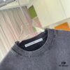Alexander Wang * alexanderwang 2025 Spring/Summer New Arrival Distressed Letter Logo Print Short-Sleeve T-Shirt in Custom 320g Fabric Unisex