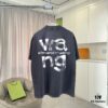Alexander Wang * alexanderwang 2025 Spring/Summer New Arrival Distressed Letter Logo Print Short-Sleeve T-Shirt in Custom 320g Fabric Unisex