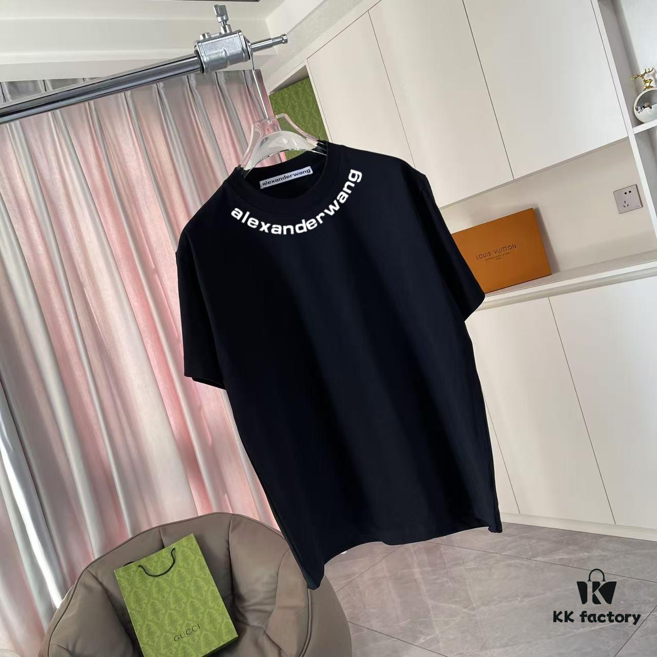 Alexander Wang 2025 Spring/Summer New Arrival Letter Logo Print Custom 300g Fabric Short Sleeve T-Shirt Unisex