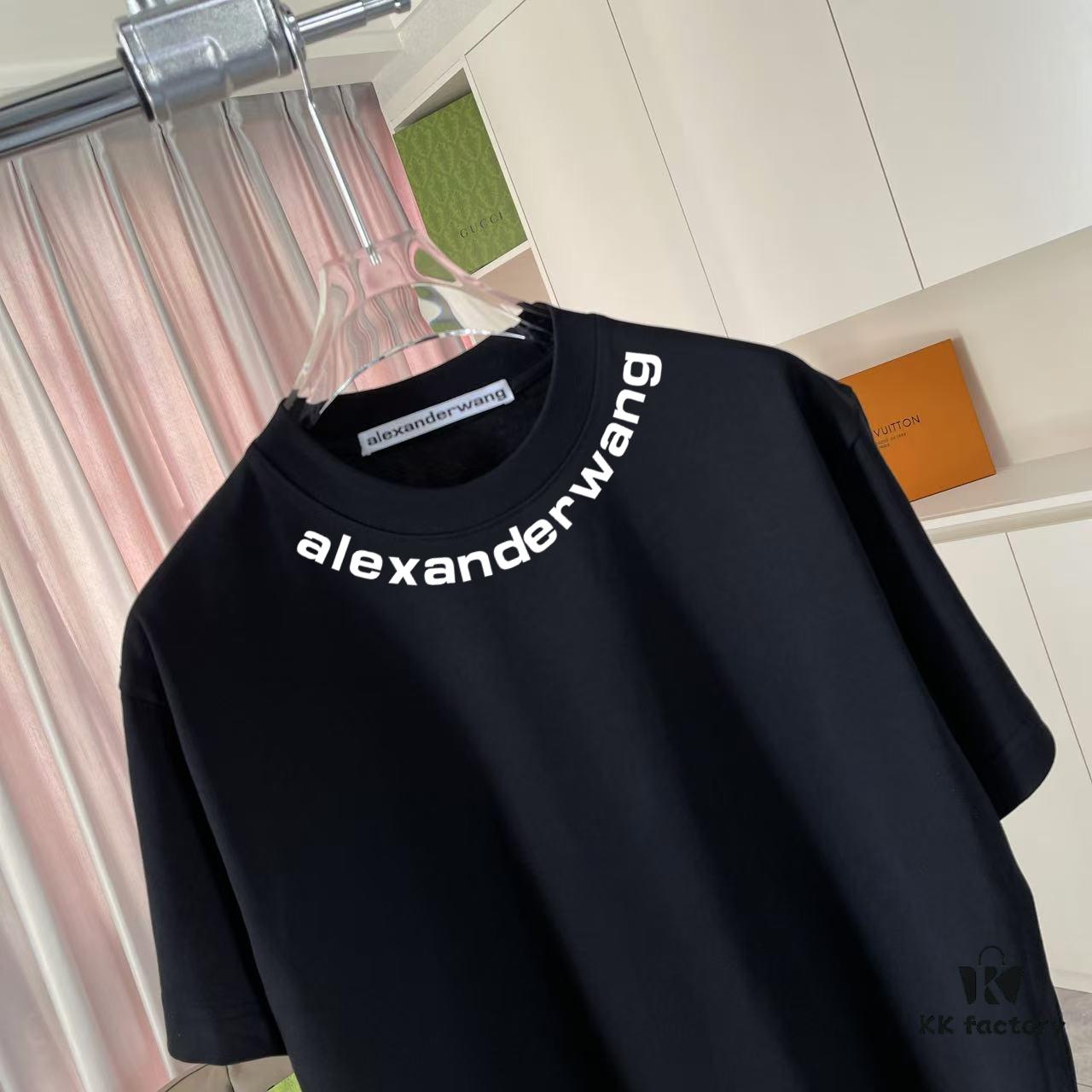 Alexander Wang 2025 Spring/Summer New Arrival Letter Logo Print Custom 300g Fabric Short Sleeve T-Shirt Unisex