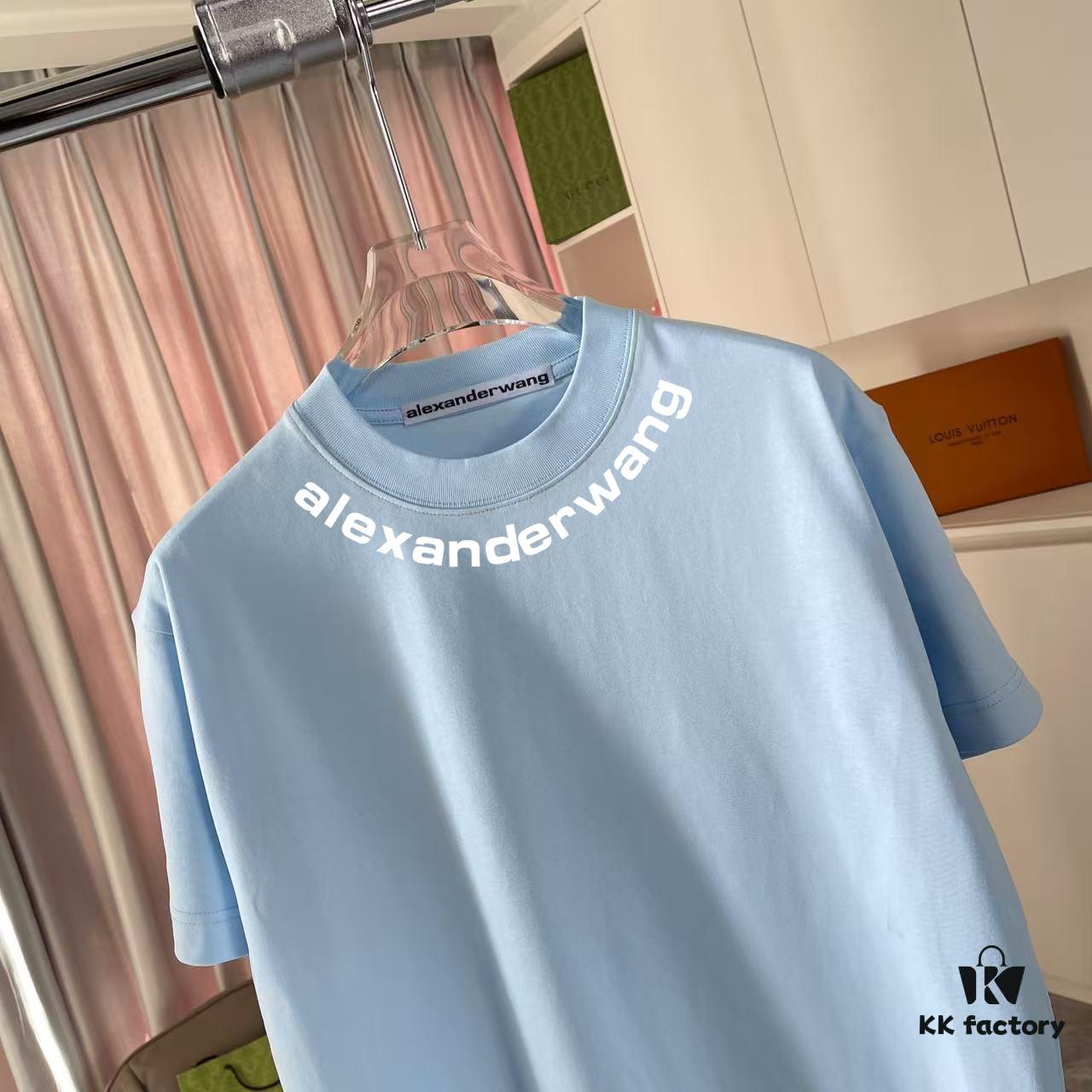 6931a566ccd8ab3d7af99b5c Alexander Wang 2025 Spring/Summer New Arrival Letter Logo Print Short-Sleeve T-Shirt in Custom 300g Fabric Unisex