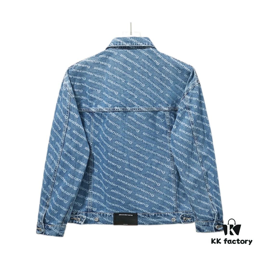 6931a567ccd8ab3d7af99b6c Alex Letter Logo Denim Jacket - Upgraded Arc Hem Design, Fashionable Oversized Fit
