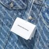 6931a567ccd8ab3d7af99b6d Alex Letter Logo Denim Jacket - Upgraded Arc Hem Design, Fashionable Oversized Fit