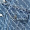 6931a567ccd8ab3d7af99b6e Alex Letter Logo Denim Jacket - Upgraded Arc Hem Design, Fashionable Oversized Fit