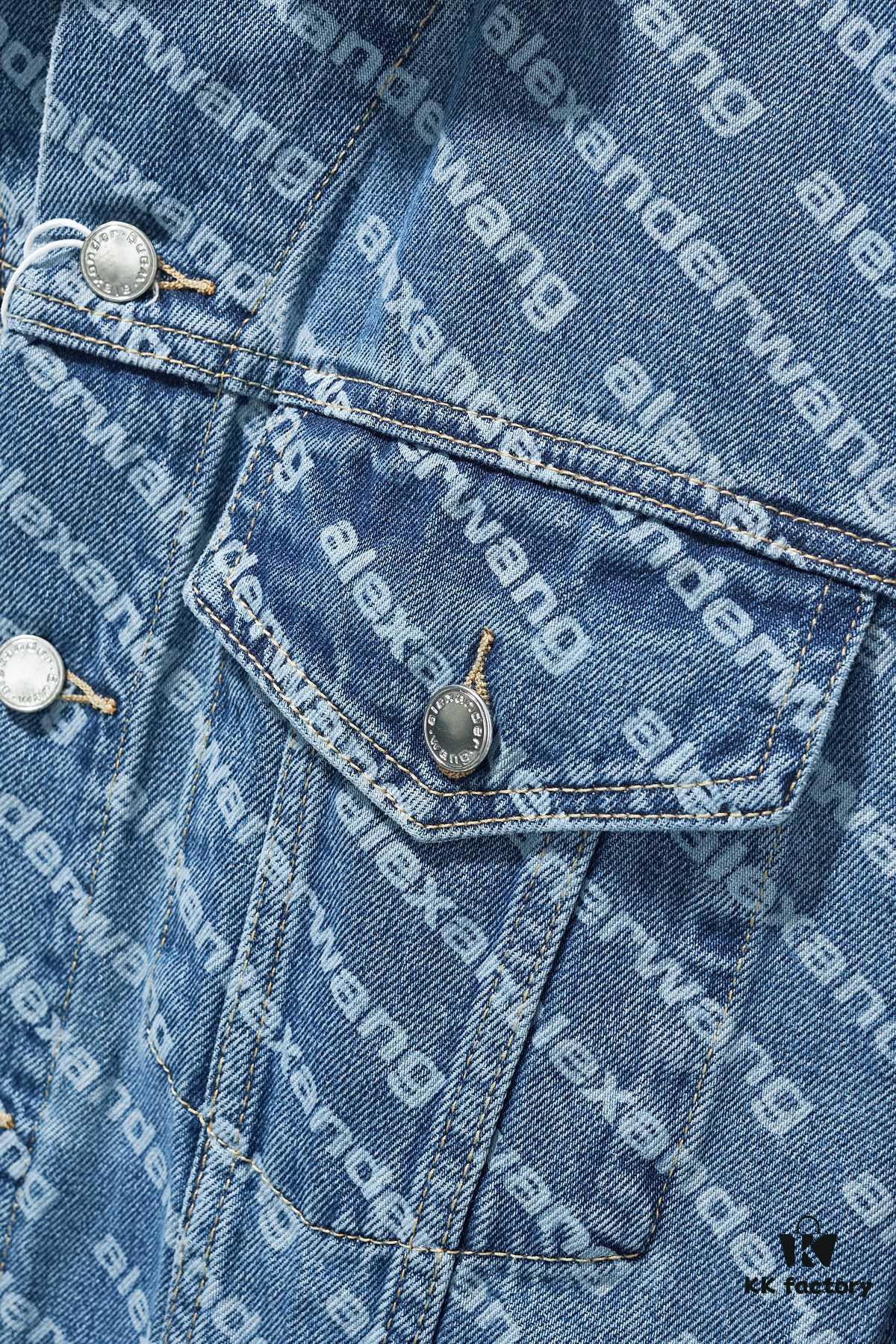 6931a567ccd8ab3d7af99b6e Alex Letter Logo Denim Jacket - Upgraded Arc Hem Design, Fashionable Oversized Fit