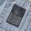 6931a567ccd8ab3d7af99b70 Alex Letter Logo Denim Jacket - Upgraded Arc Hem Design, Fashionable Oversized Fit
