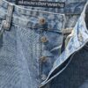 6931a567ccd8ab3d7af99b7a Alex Rhinestone Embellished Curved-Cut Denim Trousers