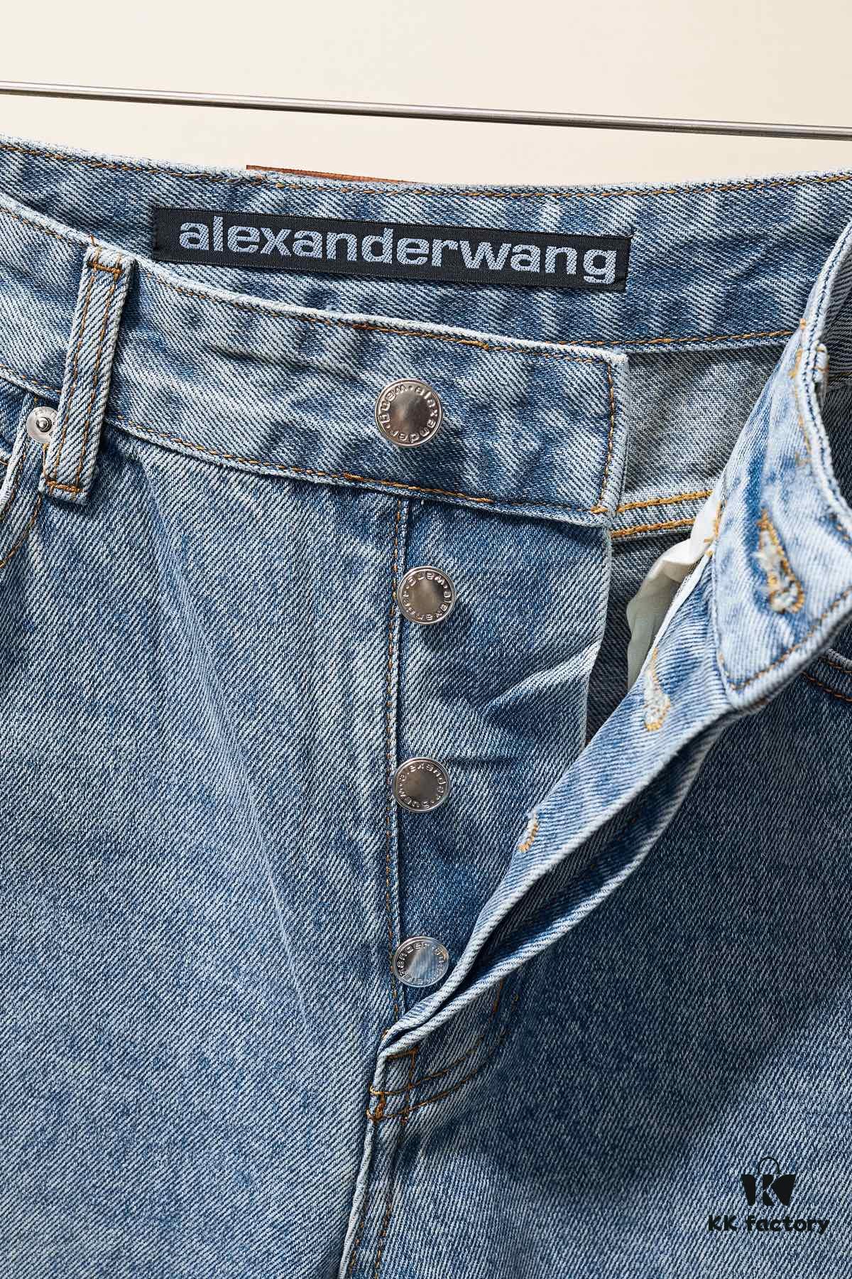 6931a567ccd8ab3d7af99b7a Alex Rhinestone Embellished Curved-Cut Denim Trousers