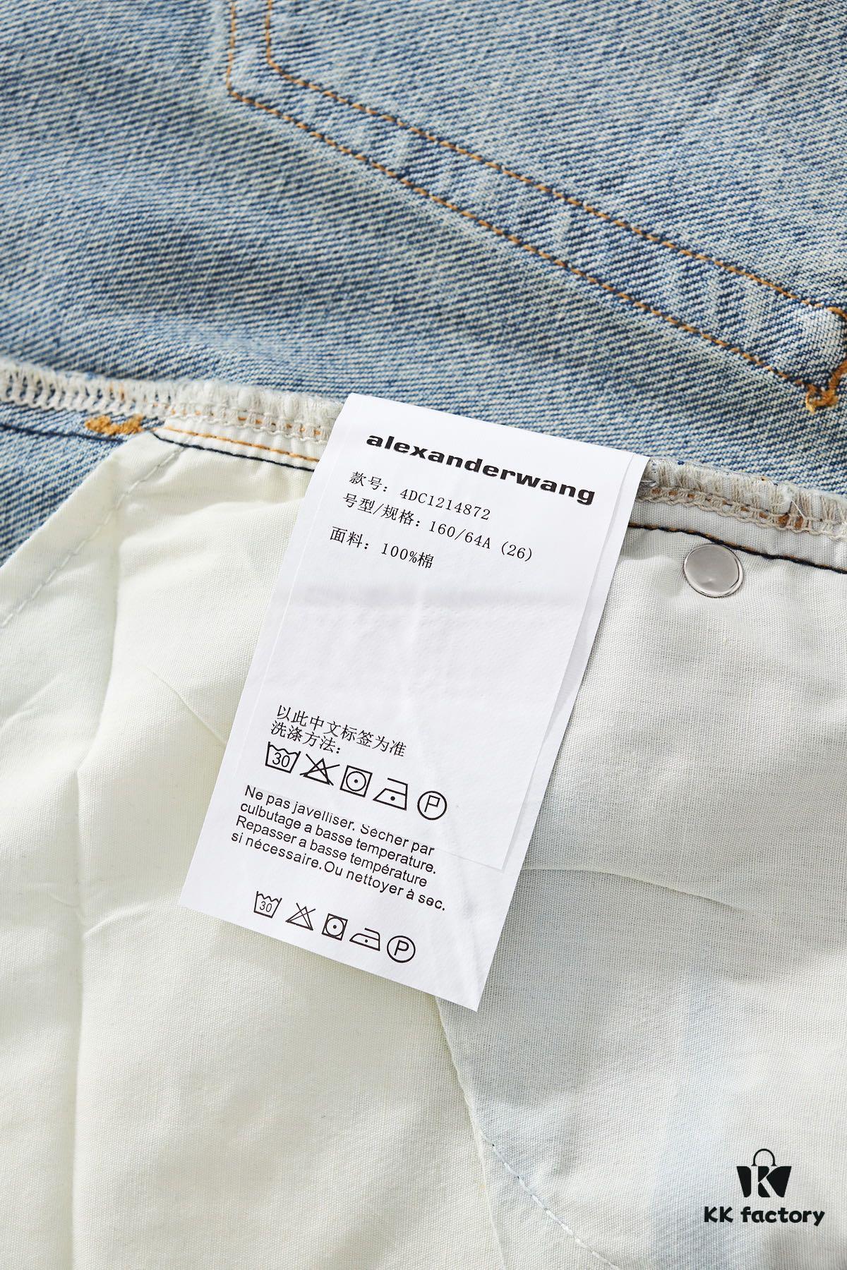 6931a567ccd8ab3d7af99b7d Alex Rhinestone Embellished Curved-Cut Denim Trousers