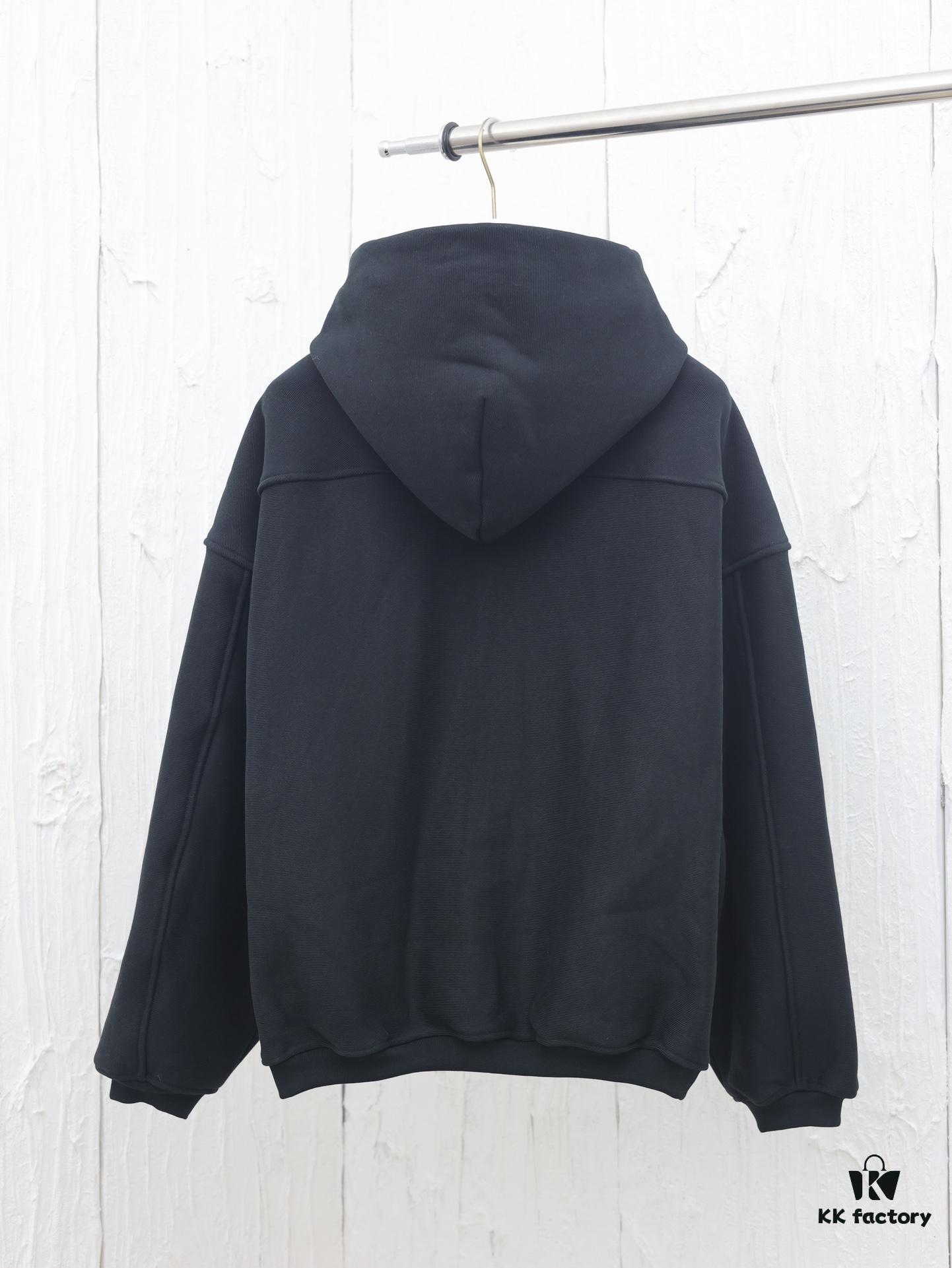 6931a56accd8ab3d7af99bb3 Alexander Wang 2024 New Arm Logo Embroidered Oversized Hooded Jacket with Dual-Zipper Design