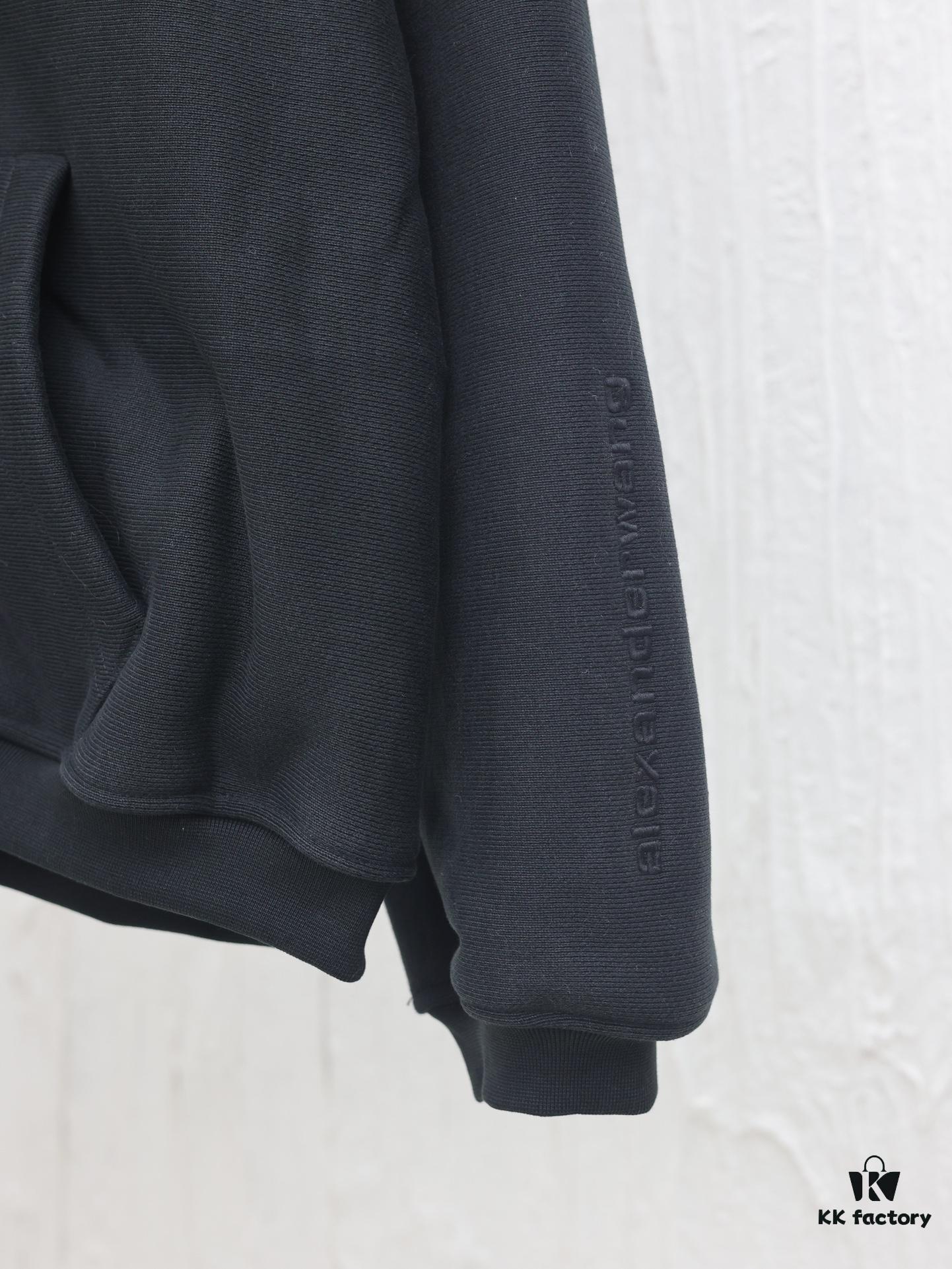 6931a56bccd8ab3d7af99bb6 Alexander Wang 2024 New Arm Logo Embroidered Oversized Hooded Jacket with Dual-Zipper Design