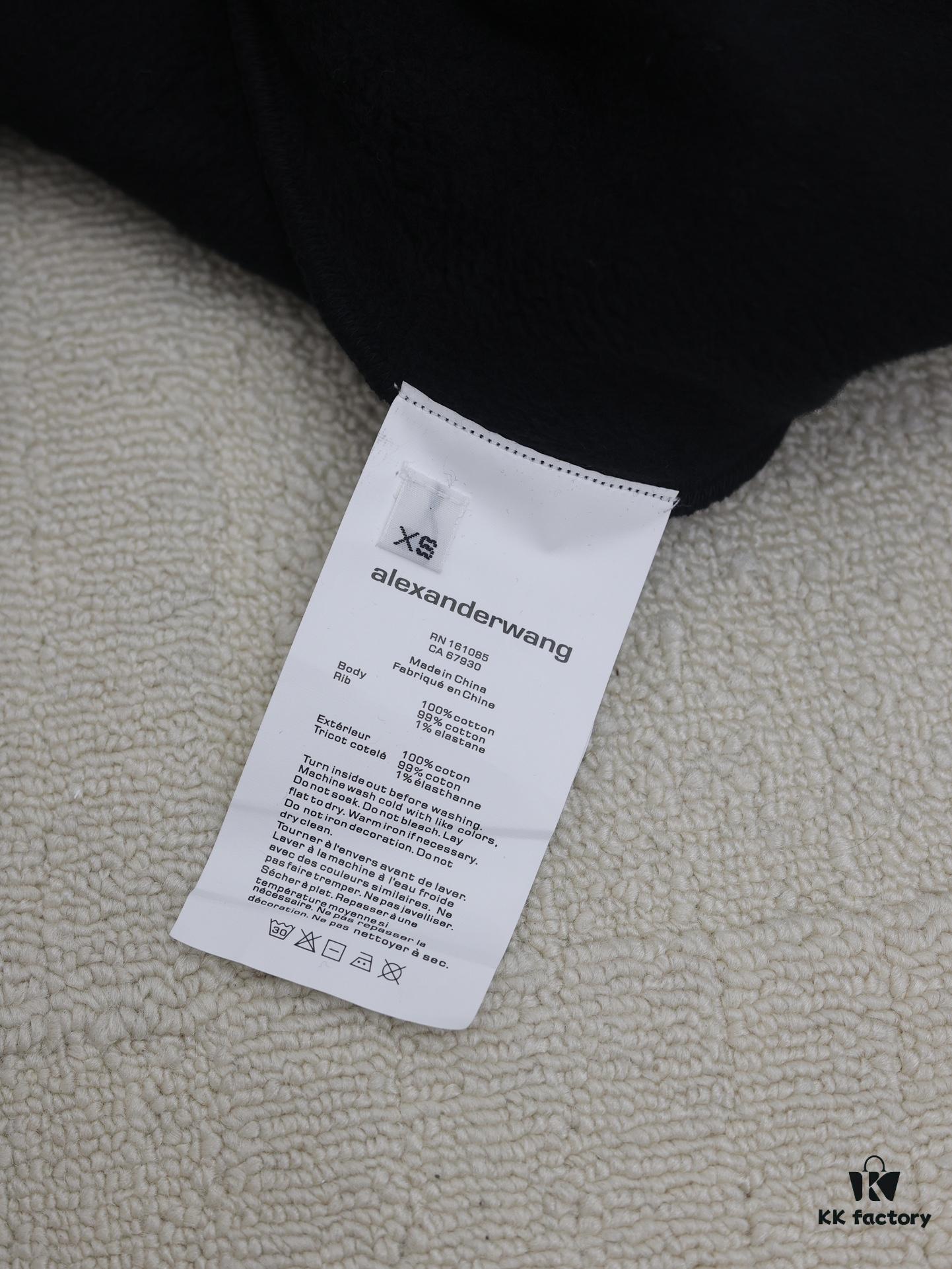 6931a56bccd8ab3d7af99bba Alexander Wang 2024 New Arm Logo Embroidered Oversized Hooded Jacket with Dual-Zipper Design